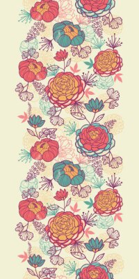 Sticker Muster mit Retro-Blumen