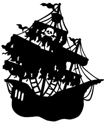 Sticker Mysterious Piratenschiff Silhouette