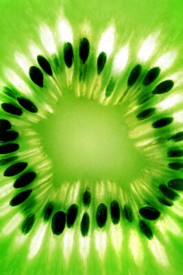 Sticker Nahaufnahme des Inneren einer aufgeschnittenen Kiwi