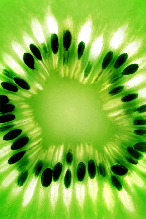 Sticker Nahaufnahme des Inneren einer aufgeschnittenen Kiwi