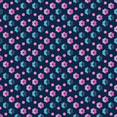 Sticker Nahtlose bunte Vektor Hintergrund mit dekorativen Blumen und Tupfen