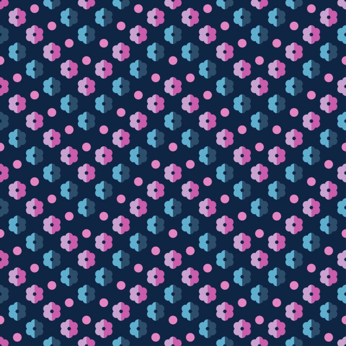 Sticker Nahtlose bunte Vektor Hintergrund mit dekorativen Blumen und Tupfen