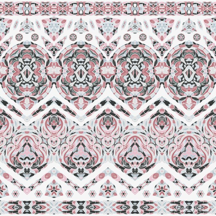 Sticker Nahtlose ethnische Muster für die Grenze. Wiederholtes orientalisches Motiv für Stoff- oder Papierdesign.