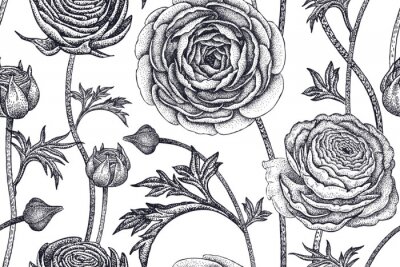 Nahtlose Muster mit Frühlingsblumen.