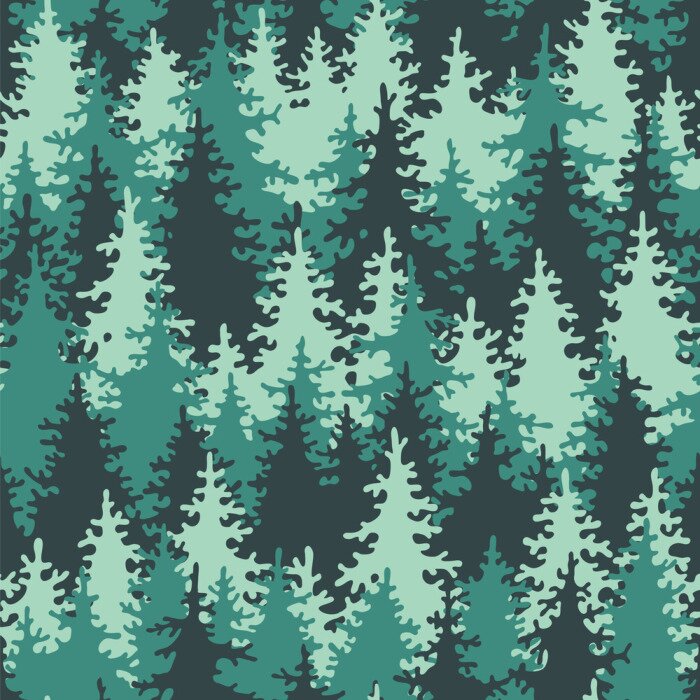 Sticker Nahtlose Muster Nadelwald