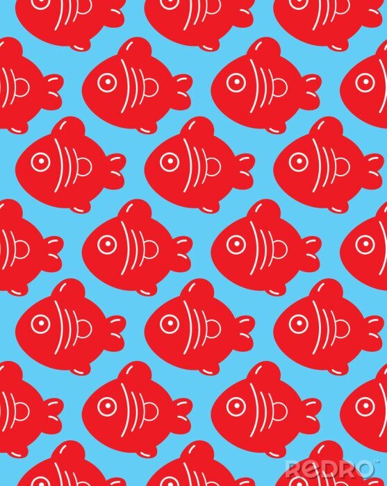 Sticker nahtlose Muster von Fischen