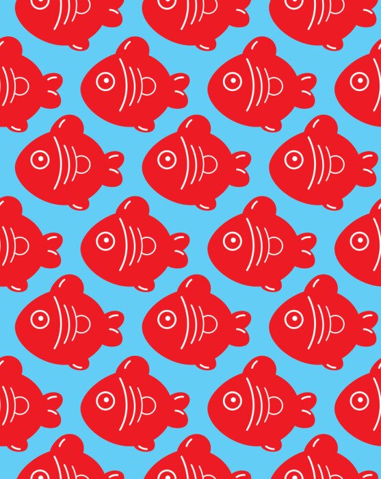 Sticker nahtlose Muster von Fischen