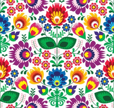 Tapete Nahtlose traditionellen Blumenmuster Lack - ethnischen Hintergrund