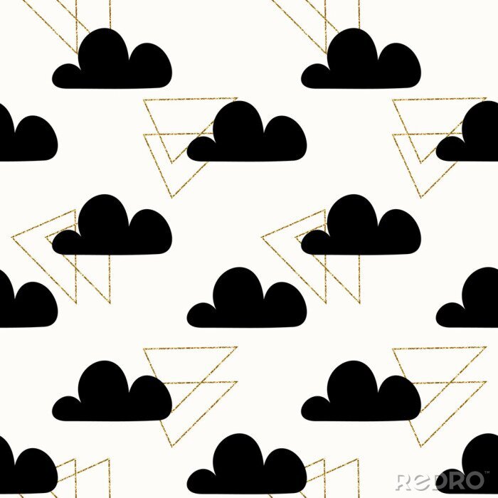 Sticker Nahtlose Wolken Muster