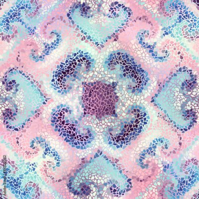 Sticker Nahtloses Hintergrundmuster. Unregelmäßiges dekoratives geometrisches Mosaikkunstfliesenmuster von den ungleichen gebrochenen Stücken.