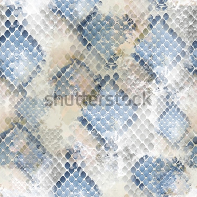 Sticker Nahtloses Muster wildes Design. Schlangenhauthintergrund mit Aquarelleffekt. Textildruck für Bettwäsche, Jacken, Verpackungsdesign, Stoff- und Modekonzepte
