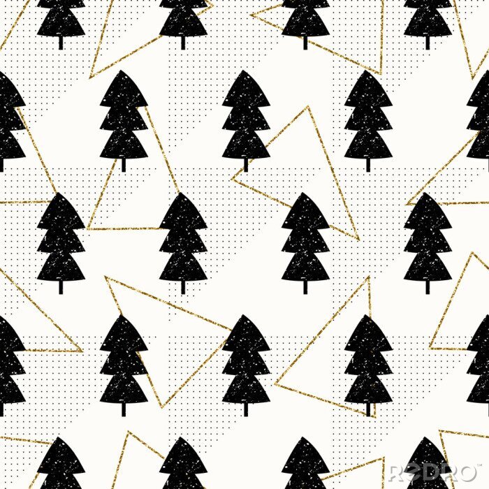 Sticker Natur Wald und Dreiecken