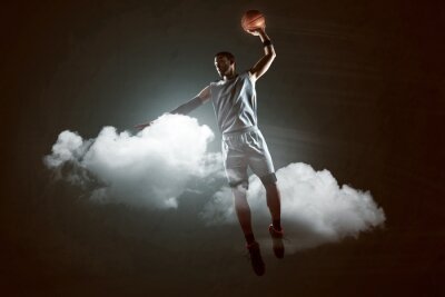 Sticker NBA Basketball Basketballspieler in Rauchwolken
