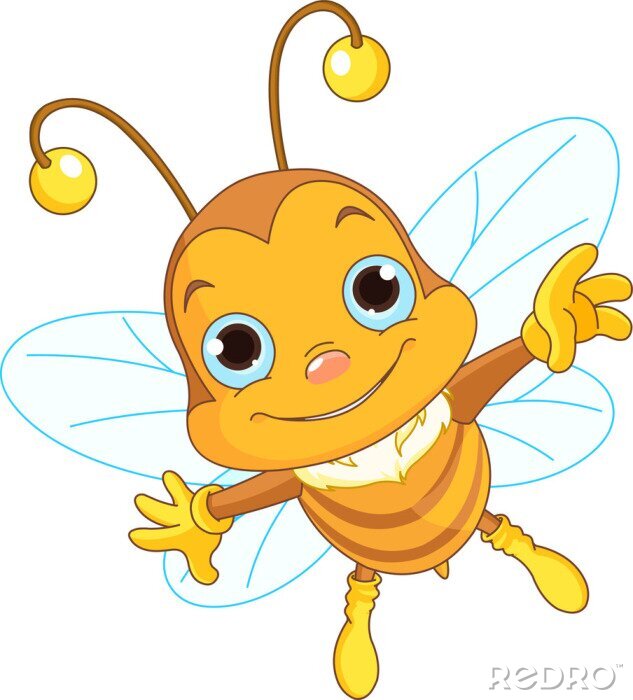 Sticker Nette Biene fliegen