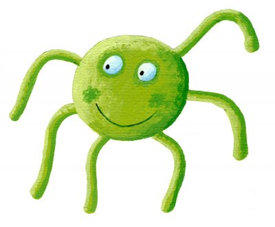 Sticker Nette grüne Spinne