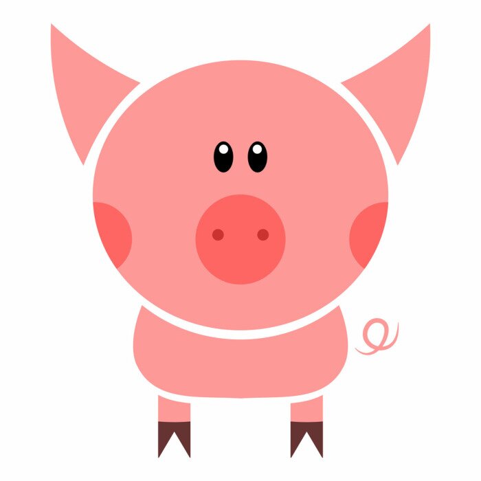 Sticker Nette kleine Schwein Illustration