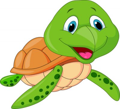 Sticker Nette Meeresschildkröte cartoon