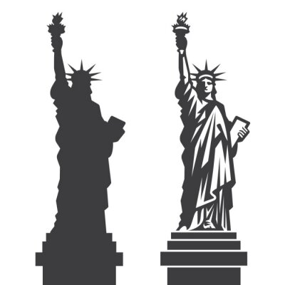Sticker New York Freiheitsstatue Vector Silhouette
