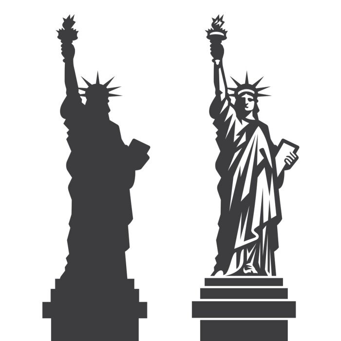 Sticker New York Freiheitsstatue Vector Silhouette