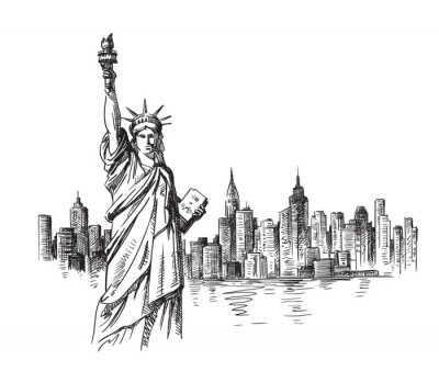 Sticker New York hand drawn