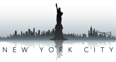 Sticker New York Silhouette Label