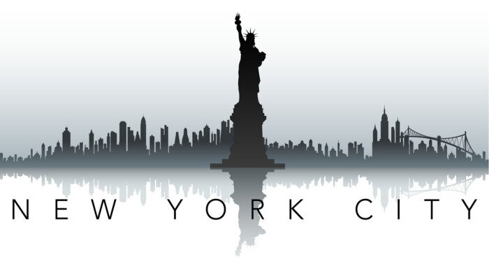 Sticker New York Silhouette Label