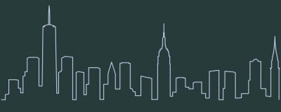 Sticker New York Single Line Skyline