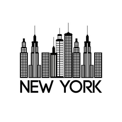 Sticker New York Stadt Szene Vektor Illustration Design
