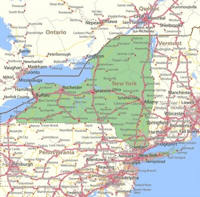 Sticker New York-USA-Staaten-VectorMap-A