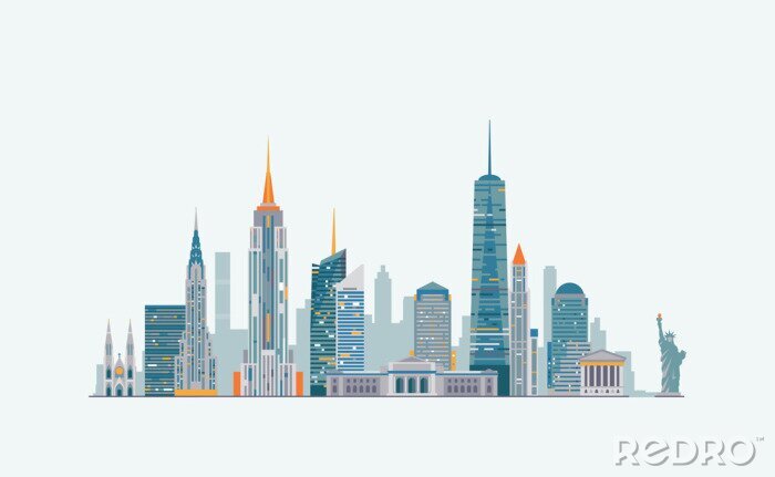 Sticker New York Zusammenfassung Skyline
