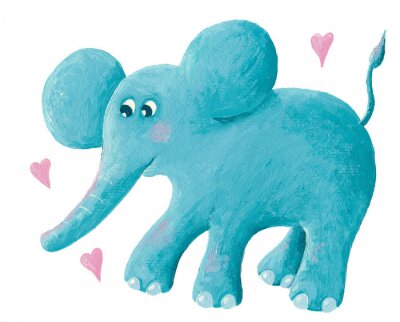 Sticker Niedliche blaue Elefant