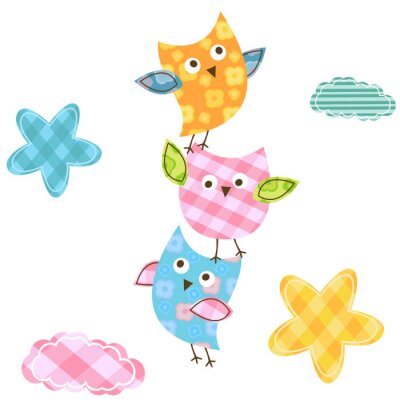 Sticker niedlichen Eulen