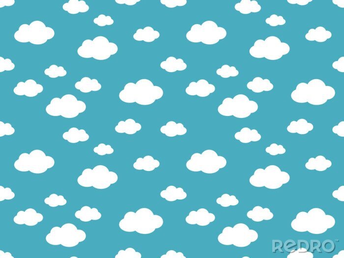 Sticker Niedliches Wolken-Muster. Endloser Vektor.
