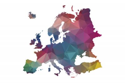 Sticker Niedrigen Poly-Europa-Karte
