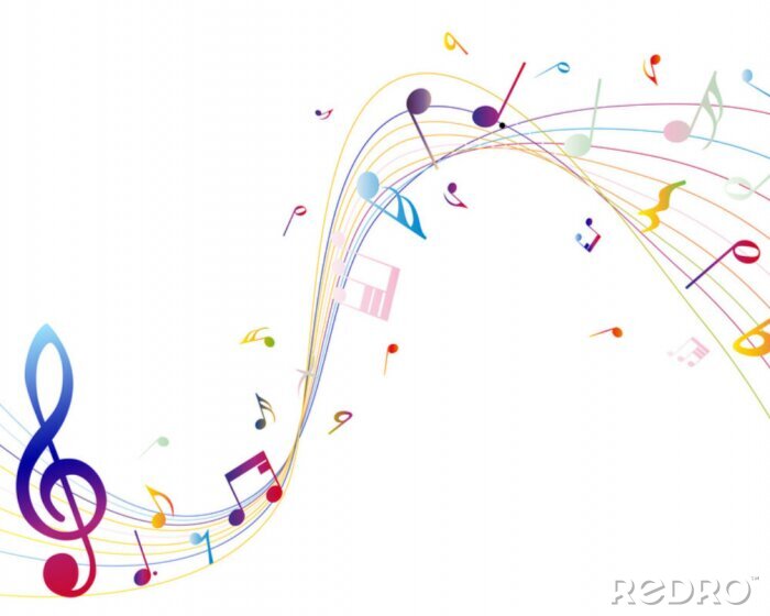 Sticker Noten Violinschlüssel in verschiedenen Farben