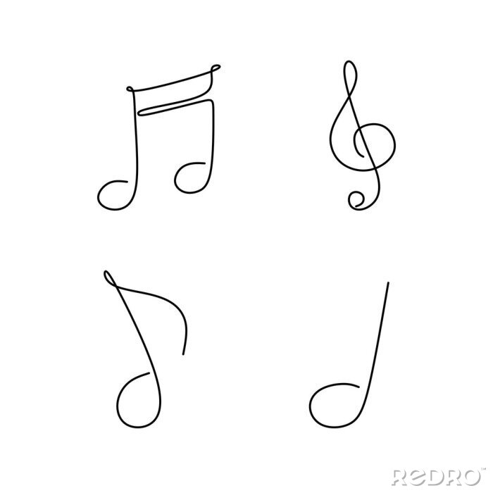 Sticker Noten Violinschlüssel mit einer Linie gezeichnet