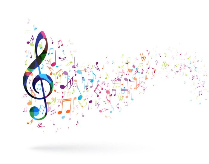 Sticker Notenschlüssel und farbige Noten