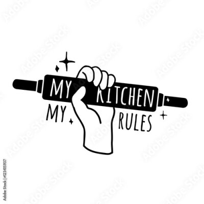 Sticker Nudelholz mit Aufschrift