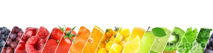 Sticker Obst und Gemüse diagonale Streifen