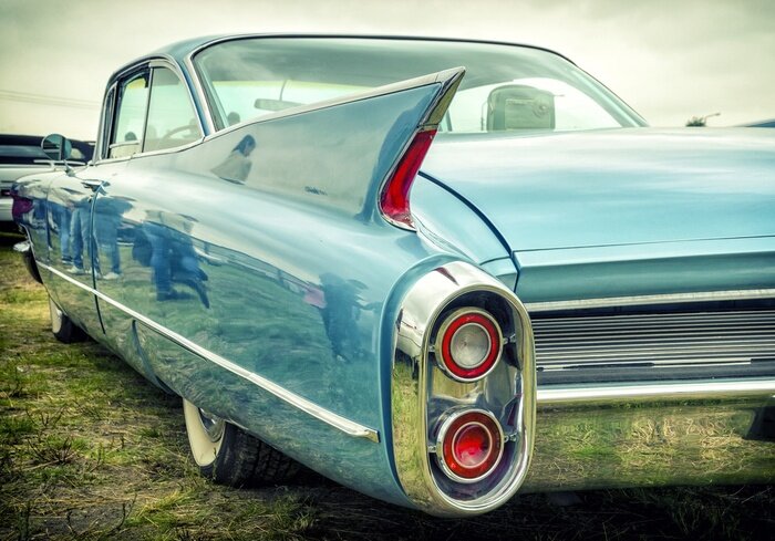 Sticker Old american car in vintage style