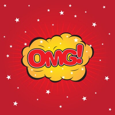 Sticker OMG Blase Rede, Vektor-Format