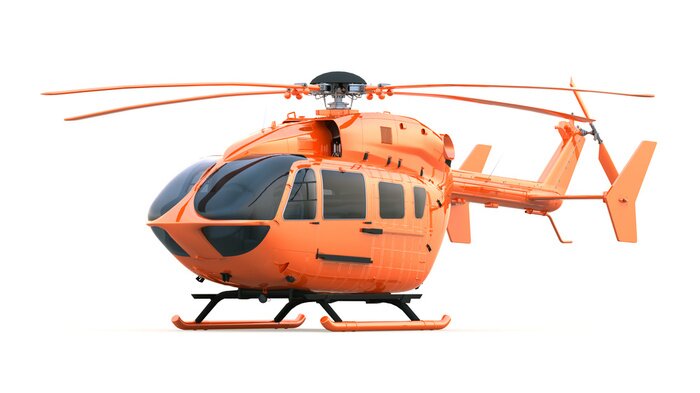 Sticker Orange Hubschrauber. Isoliert mit Beschneidungspfad.