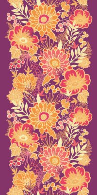 Sticker Orangefarbene Blumen auf lila Hintergrund