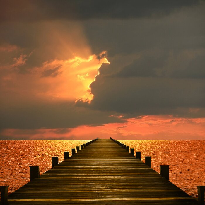 Sticker Orangefarbener Sonnenuntergang