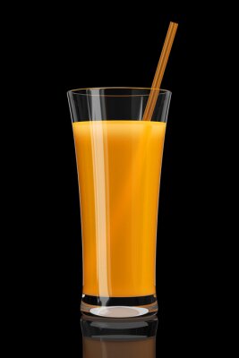 Sticker Orangensaft in einem hohen Glas