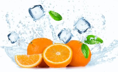 Orangenscheibchen mit Eis