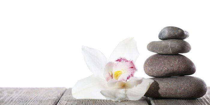 Sticker Orchidee 3D Steine und Holz