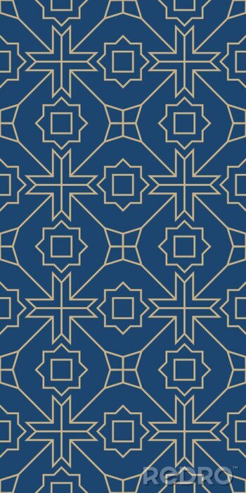 Sticker Oriental geometric islamic pattern with moroccan, persian and arabic motif and ornaments