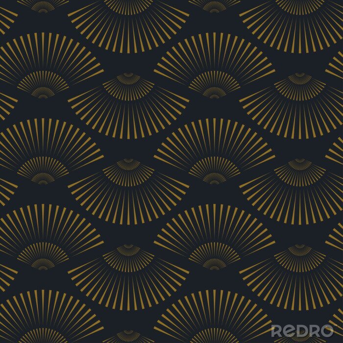 Sticker Orientalische Fächer auf dunklem Hintergrund