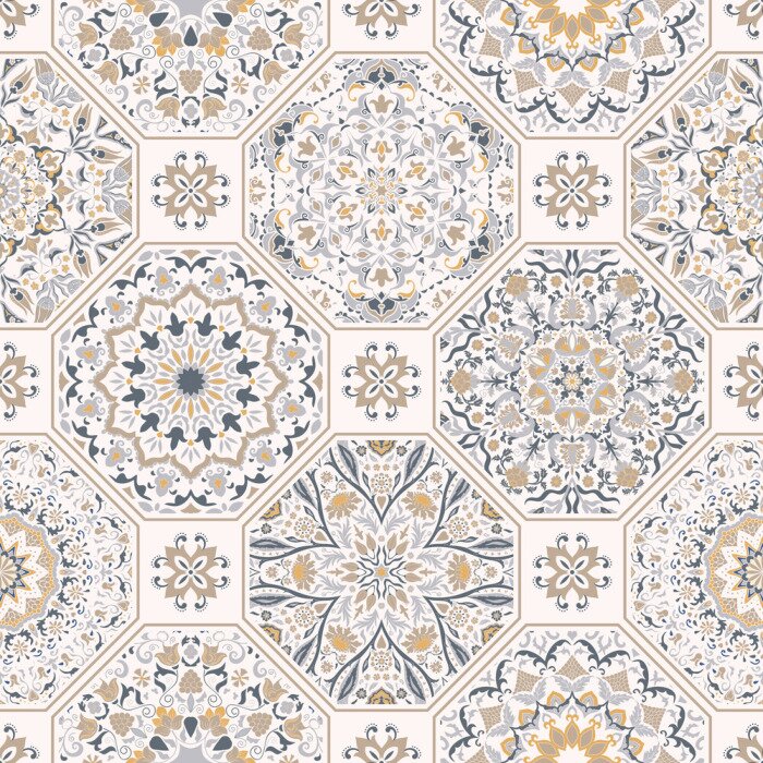 Sticker Orientalische Mosaike in natürlichen Farben